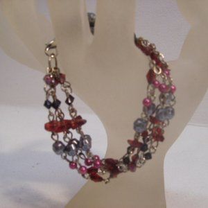 Colorful Crystal Beaded Bracelet with Muliple Strains